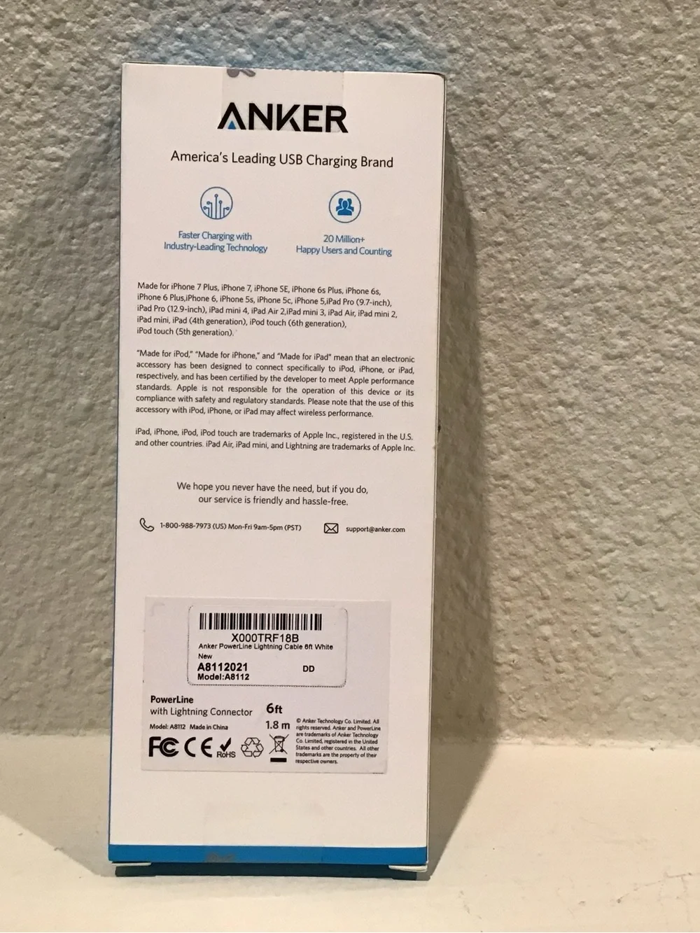 Anker model #A8112 Poweline with lightning connector. 6 ft.